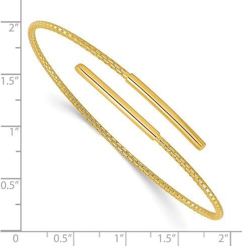 JewelryWeb 1.75mm 925 Sterling Silver Gold Plated Polished Bypass Cuff Stackable Bangle Bracelet-Cuff-Bracelet for Women in Saudi Arabia