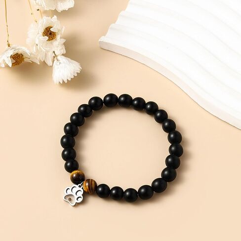 Memorial Gifts for Loss of Pet’s Mom Pet Keepsake Dog Cat Paw Charm Natural Stone Bracelet Remembrance Gift for Women in Kuwait