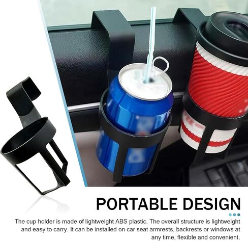 Shakas 2 PCS Car Door Side Window Gap Cup Holder, Integrated Plastic Hollow Design Hanging Installation Door Lifting Glass Beverage Storage Rack, Quick Modification Accessories, for Cars (Black #12) in Saudi Arabia