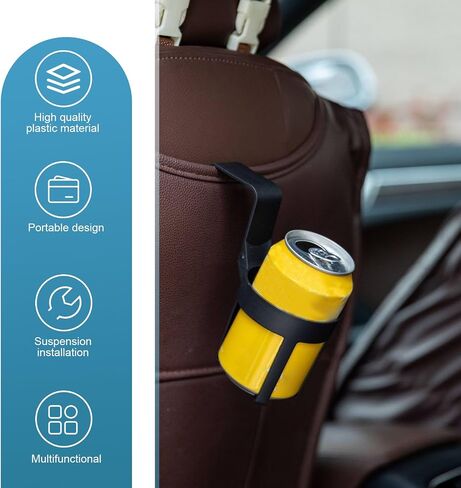 Shakas 2 PCS Car Door Side Window Gap Cup Holder, Integrated Plastic Hollow Design Hanging Installation Door Lifting Glass Beverage Storage Rack, Quick Modification Accessories, for Cars (Black #12) in Saudi Arabia
