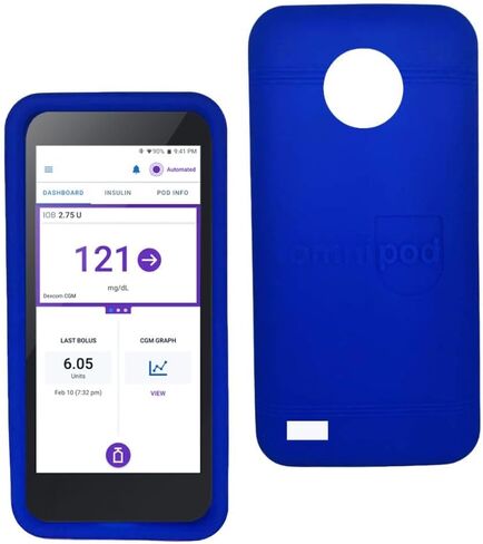 Omnipod 5 Gel Skin Case with Dexcom G7 cutout | PDM Protective Cover | Protect Omnipod 5| Diabetes Care(Teal/White) in Kuwait