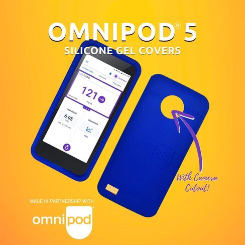 Omnipod 5 Gel Skin Case with Dexcom G7 cutout | PDM Protective Cover | Protect Omnipod 5| Diabetes Care(Teal/White) in Kuwait