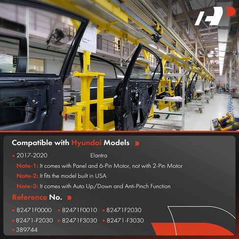 منظم نوافذ كهربائي من الجانب الأمامي الأيسر للسائق من A-Premium مع محرك متوافق مع Hyundai Elantra 2017 2018 2019 2020 in Saudi Arabia