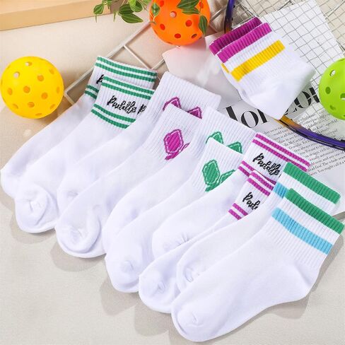 6 Pack Dink Ball Crew Sock Cushioned Crew Sports Ankle Sock Bulk Fun Design for Women Men Mother's Day Christmas Easter Thanksgiving Gift in Saudi Arabia