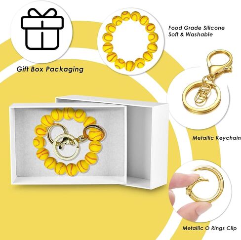 Handmade Wristlet Keychain, Key Ring Bracelet for Women, Bangle Key Chain Holder,Silicone Beads Key Ring in Saudi Arabia