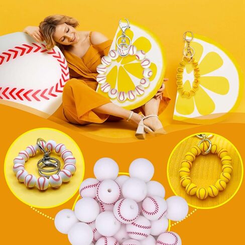 Handmade Wristlet Keychain, Key Ring Bracelet for Women, Bangle Key Chain Holder,Silicone Beads Key Ring in Saudi Arabia