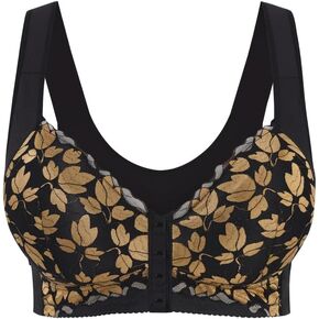 Plus Size Women's Front Button Bra with Wide Shoulder Straps in Kuwait