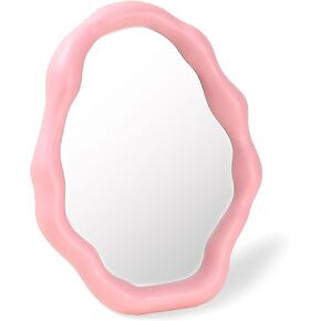 Mokoze Cloud Makeup Mirror, Asymmetrical Mirror with Stand Irregular Border 10.75"x8.27" for Wall Mounted Tabletop Mirror and Home Decor in Living Room Bedroom (Purple) in Kuwait