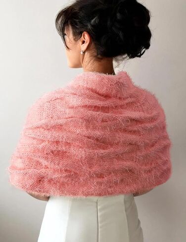 BB & KK المرأة شال محبوك يلتف الشتاء الزفاف الزفاف سرق تتغاضى حفلة الكتف كريم وشاح التفاف فستان دافئ التستر in Kuwait