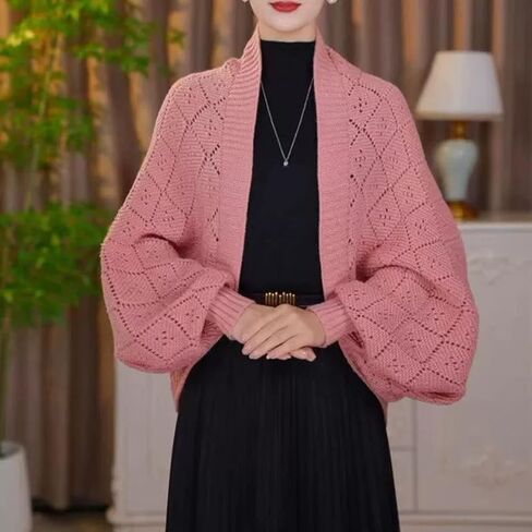 Habituatl Fashion Hollow out Knitted Shawl Coat - 2025 New Women's Soft Knitted Shawl, Scarf with Sleeves in Saudi Arabia