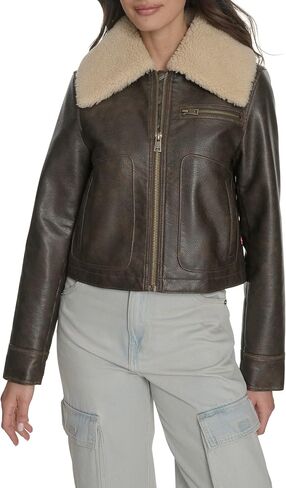 Levi's womens Women's Faux Leather Aviator Jacket in Saudi Arabia