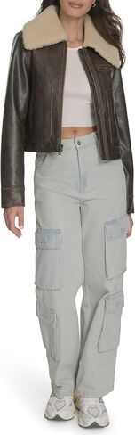 Levi's womens Women's Faux Leather Aviator Jacket in Saudi Arabia