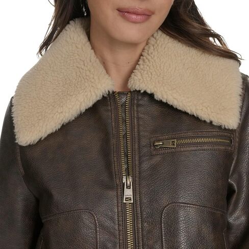 Levi's womens Women's Faux Leather Aviator Jacket in Saudi Arabia