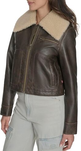 Levi's womens Women's Faux Leather Aviator Jacket in Saudi Arabia