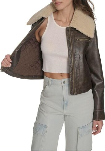 Levi's womens Women's Faux Leather Aviator Jacket in Saudi Arabia