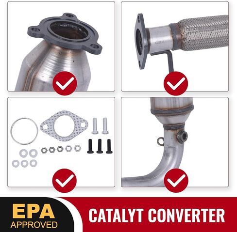 أنبوب مرن للمحول الحفاز TOPAZ 16581 متوافق مع Chevy Equinox GMC Terrain 2010 2011 2012 2013 2014، Chevy Captiva Sport 2012 2013 2014 2015 2.4L EPA متوافق 59521 50507 - (لا يناسب PZEV) in Saudi Arabia