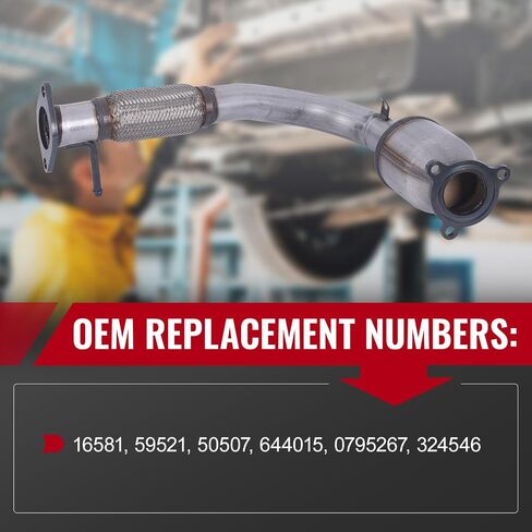 أنبوب مرن للمحول الحفاز TOPAZ 16581 متوافق مع Chevy Equinox GMC Terrain 2010 2011 2012 2013 2014، Chevy Captiva Sport 2012 2013 2014 2015 2.4L EPA متوافق 59521 50507 - (لا يناسب PZEV) in Saudi Arabia