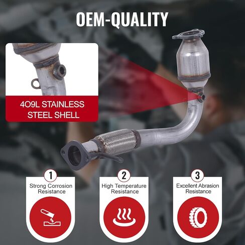 أنبوب مرن للمحول الحفاز TOPAZ 16581 متوافق مع Chevy Equinox GMC Terrain 2010 2011 2012 2013 2014، Chevy Captiva Sport 2012 2013 2014 2015 2.4L EPA متوافق 59521 50507 - (لا يناسب PZEV) in Saudi Arabia