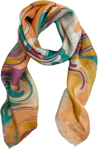 Humble Hilo Silk Scarf 100% Silk & Real Silk Blend Scarf Hand-Dip Dyed by Female Artisans in Kuwait