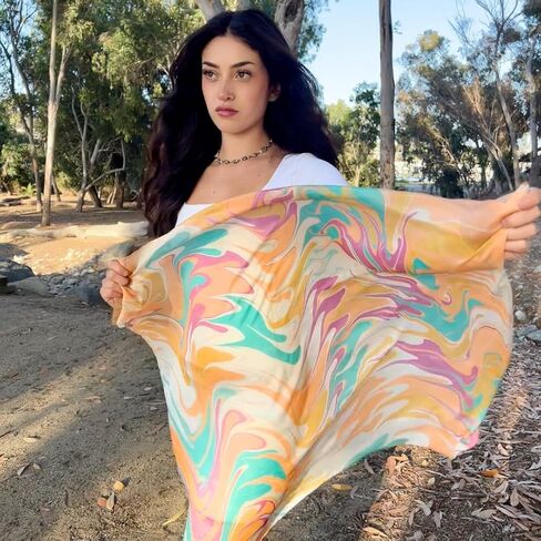 Humble Hilo Silk Scarf 100% Silk & Real Silk Blend Scarf Hand-Dip Dyed by Female Artisans in Kuwait
