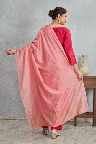 الزفاف الهندي العرقي خاري طباعة ملابس الزفاف الاحتفالية وشاح شال ناعم أنيق دوباتا للنساء (دوباتا فقط) in Kuwait