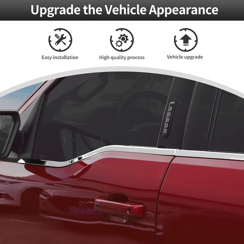 إطار شرائط عتبة النافذة السفلية من CheroCar لـ F150، واقيات المطر المتينة لسيارة Ford F150 2021 2022 2023 2024 2025، قطع غيار السيارات المقولبة لنافذة الباب in Saudi Arabia