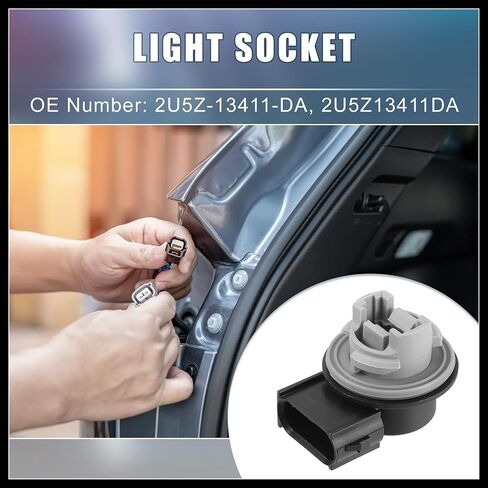 Rear Brake Stop Turn Signal Light Bulb Socket Holder 2U5Z-13411-DA 2U5Z13411DA for Ford F-150 2009-2014 Black (Set of 2) Durable Material in Saudi Arabia