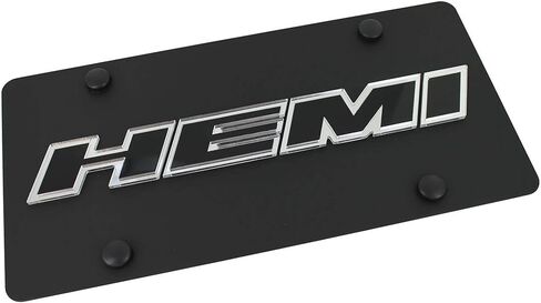 Name Badge On Carbon Stainless Steel License Plate for Hemi (Black) in Saudi Arabia