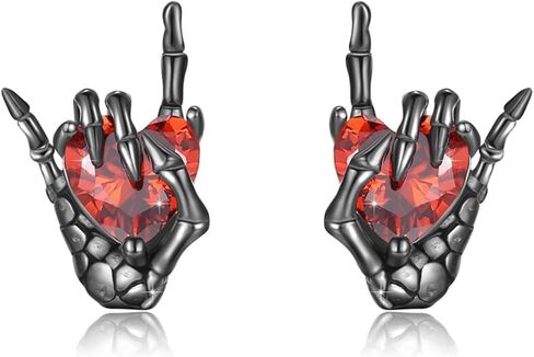 Halloween Earrings for Women Skull Skeleton Hand Stud Earrings Crystal Skull Spiders Goth Jewelry for Women Unique Halloween Costume in Saudi Arabia