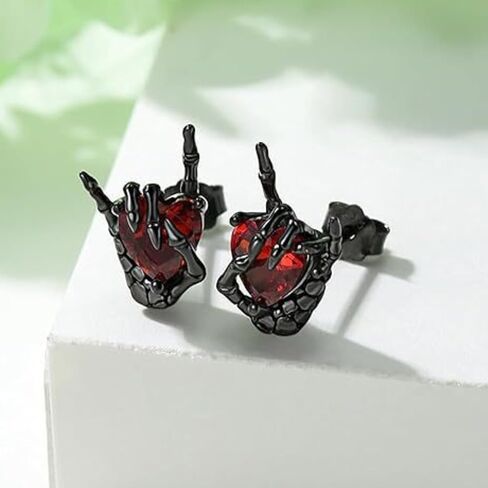 Halloween Earrings for Women Skull Skeleton Hand Stud Earrings Crystal Skull Spiders Goth Jewelry for Women Unique Halloween Costume in Saudi Arabia