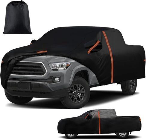 غطاء شاحنة مقاوم للماء لسيارة Toyota Tacoma - كابينة وصول 6 بوصات وكابينة مزدوجة 5 بوصات (2005-2023)، كابينة ممتدة 6 بوصات (2024-2025) - غطاء بيك اب خارجي مناسب لجميع الأحوال الجوية مع باب بسحاب، وأشرطة مقاومة للرياح وأشعة الشمس/الأشعة فوق البنفسجية in Saudi Arabia