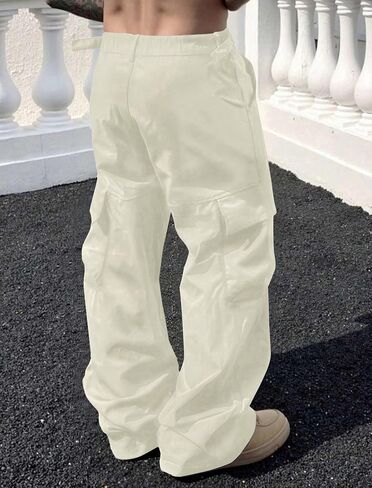 ZAFUL Men Cargo Pants Casual Baggy Track Pants Y2K Wide-Leg Trousers Streetpants in Saudi Arabia