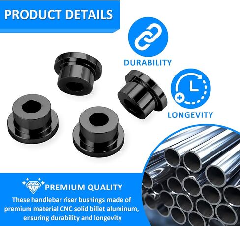 Wsays CNC Handlebar Riser Bushings Solid Billet Aluminum Compatible with Harley Sportster XL 1984-2022, Fit Softail FXR 1984-2017 Fit Dyna FXDL/I FXDWG/I 1993-2017, Chrome in Saudi Arabia