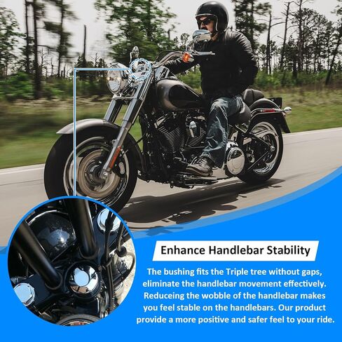 Wsays CNC Handlebar Riser Bushings Solid Billet Aluminum Compatible with Harley Sportster XL 1984-2022, Fit Softail FXR 1984-2017 Fit Dyna FXDL/I FXDWG/I 1993-2017, Chrome in Saudi Arabia