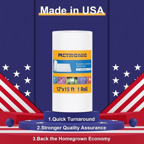 Metronic Bubble Cushioning Wrap 2 Pack 12 Inch x 72ft Total, Dense Bubble Packing Air Wrap Clear Bubble Packing Roll for Shipping and Moving Supplies, Perforated Every 12" in Saudi Arabia