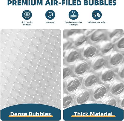 Metronic Bubble Cushioning Wrap 2 Pack 12 Inch x 72ft Total, Dense Bubble Packing Air Wrap Clear Bubble Packing Roll for Shipping and Moving Supplies, Perforated Every 12" in Saudi Arabia