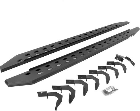 Go Rhino RB20 Slim Running Boards & Brackets | Galvanized Steel, Textured Black | 69423580SPC | Fits 2015-2024 Chevrolet Colorado & GMC Canyon Crew Cab Pickup in Saudi Arabia