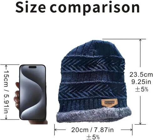 Winter Outdoor Windproof Hat, Warm Knitted Cap Fleece Lining Caps, Snow Skiing Hat for Men Women in Saudi Arabia