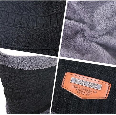 Winter Outdoor Windproof Hat, Warm Knitted Cap Fleece Lining Caps, Snow Skiing Hat for Men Women in Saudi Arabia