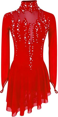LIUHUO Figure Skating Dress Black Turtleneck Big Open Back Mesh Group Girls Competition Performance in Saudi Arabia
