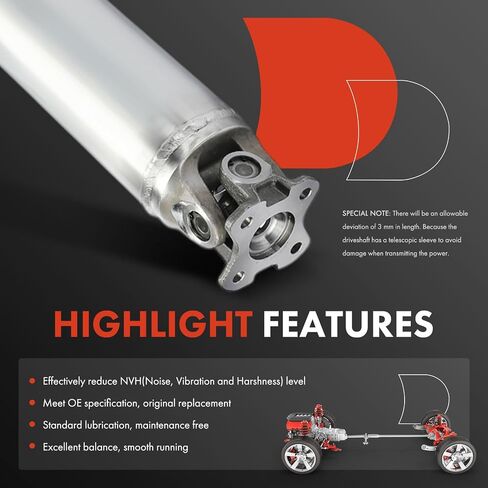 مجموعة عمود الدفع الخلفي الكامل A-Premium متوافقة مع Ram 1500 2013-2018، 1500 Classic 2019-2023، 5.7 لتر، الدفع الرباعي، ناقل حركة أوتوماتيكي 8 سرعات in Saudi Arabia