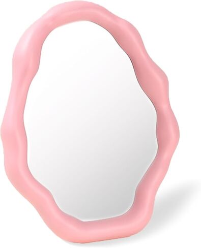 Mokoze Cloud Makeup Mirror, Asymmetrical Mirror with Stand Irregular Border 10.75"x8.27" for Wall Mounted Tabletop Mirror and Home Decor in Living Room Bedroom (Purple) in Kuwait