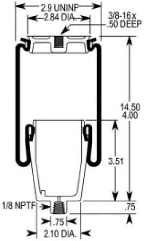 2 pack of TORQUE Cab Sleeper Air Spring Bag for Kenworth T2000 (1998 & LATER) Trucks (Replaces Firestone 7110, W02-358-7110, Kenworth R81-1002) (2 x TR7110) in Saudi Arabia