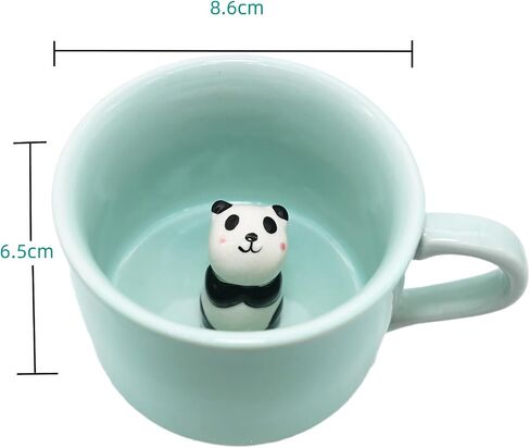 ZaH 3D Mug Animal Inside Cup Cartoon Ceramics Figurine Teacup for Boys Girls Kids Women Men Coffee Mug (8 oz Panda) in Kuwait