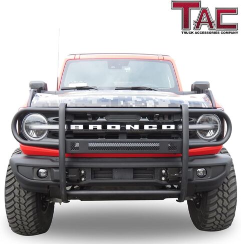 TAC Grill Guard Compatible with 2021-2025 Ford Bronco SUV Front Runner Guard BLK Brush Nudge Push Bull Bar in Saudi Arabia