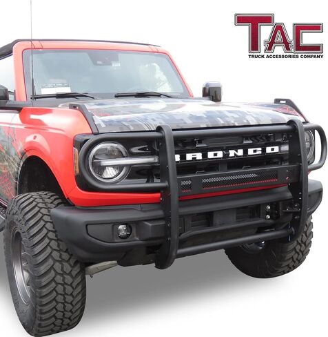 TAC Grill Guard Compatible with 2021-2025 Ford Bronco SUV Front Runner Guard BLK Brush Nudge Push Bull Bar in Saudi Arabia