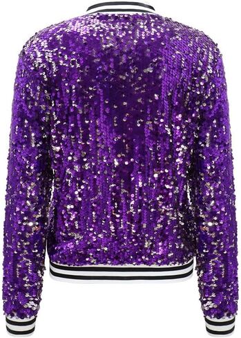 Glitter Jacket for Women Sequin Bomber Jacket Sparkly Sweatshirt Festival Party in Saudi Arabia