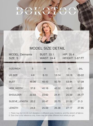 Dokotoo Womens Flannel Plaid Shacket Jackets Corduroy Collar Long Sleeve Button Down Fleece Jackets Warm Coat in Saudi Arabia
