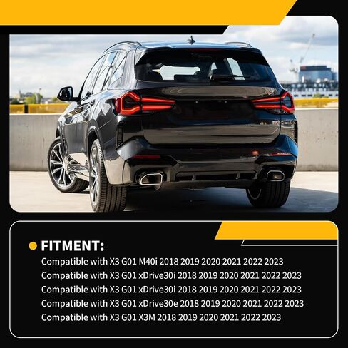 جناح سبويلر خلفي متوافق مع X3 M40i 30i 30e G01 2018-2023 أسود لامع على شكل حرف V خلفي جناح سبويلر وسطي in Saudi Arabia