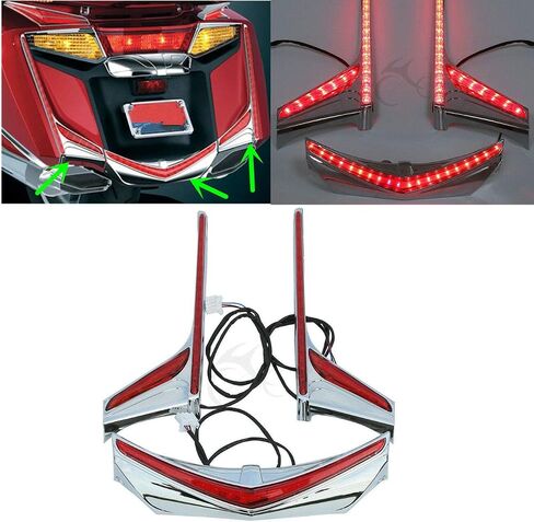 TCMT طرف الحاجز الخلفي تشغيل الفرامل شرائط إضاءة LED عمودية مناسبة لموديلات Honda Goldwing GL1800 & F6B 2012-2017 (شرائط الضوء الخلفية وطرف الحاجز الخلفي) in Saudi Arabia